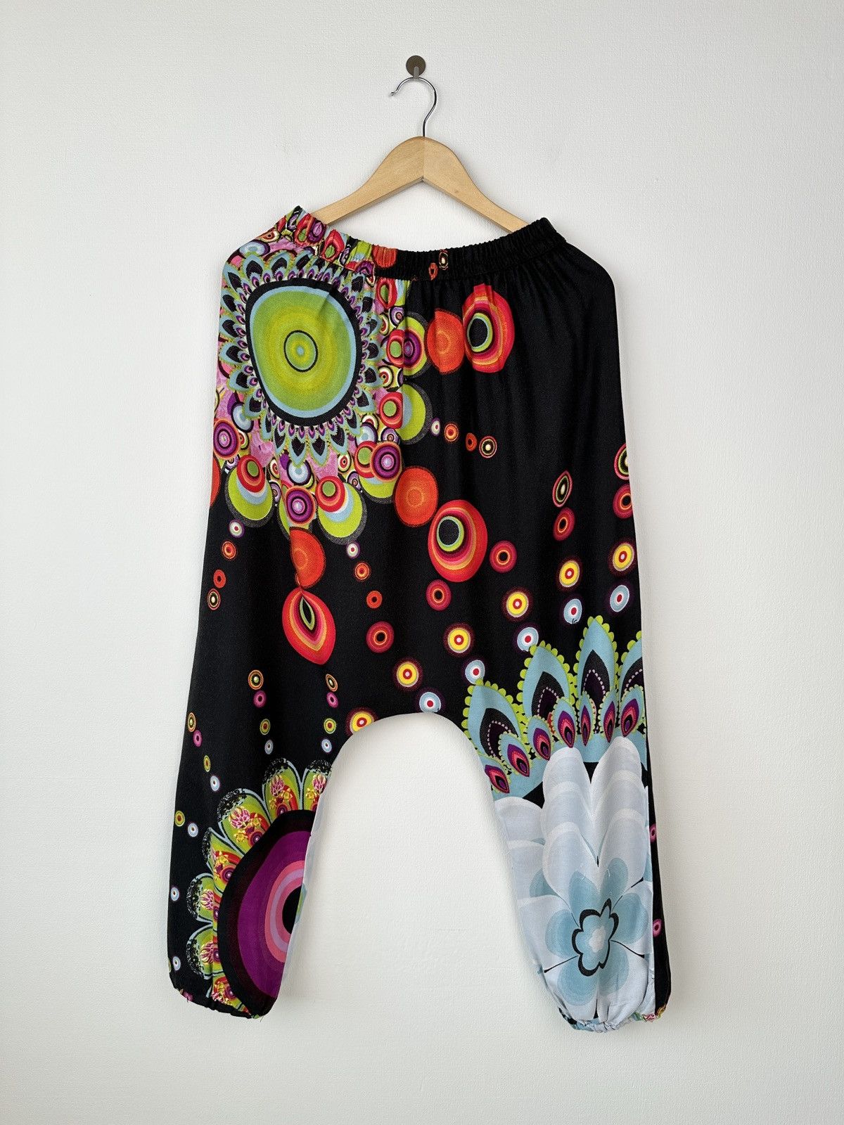 Desigual DESIGUAL Japanese Harem Drop Crotch Multicolor Pants Size 28" / US 6 / IT 42 - 2 Thumbnail