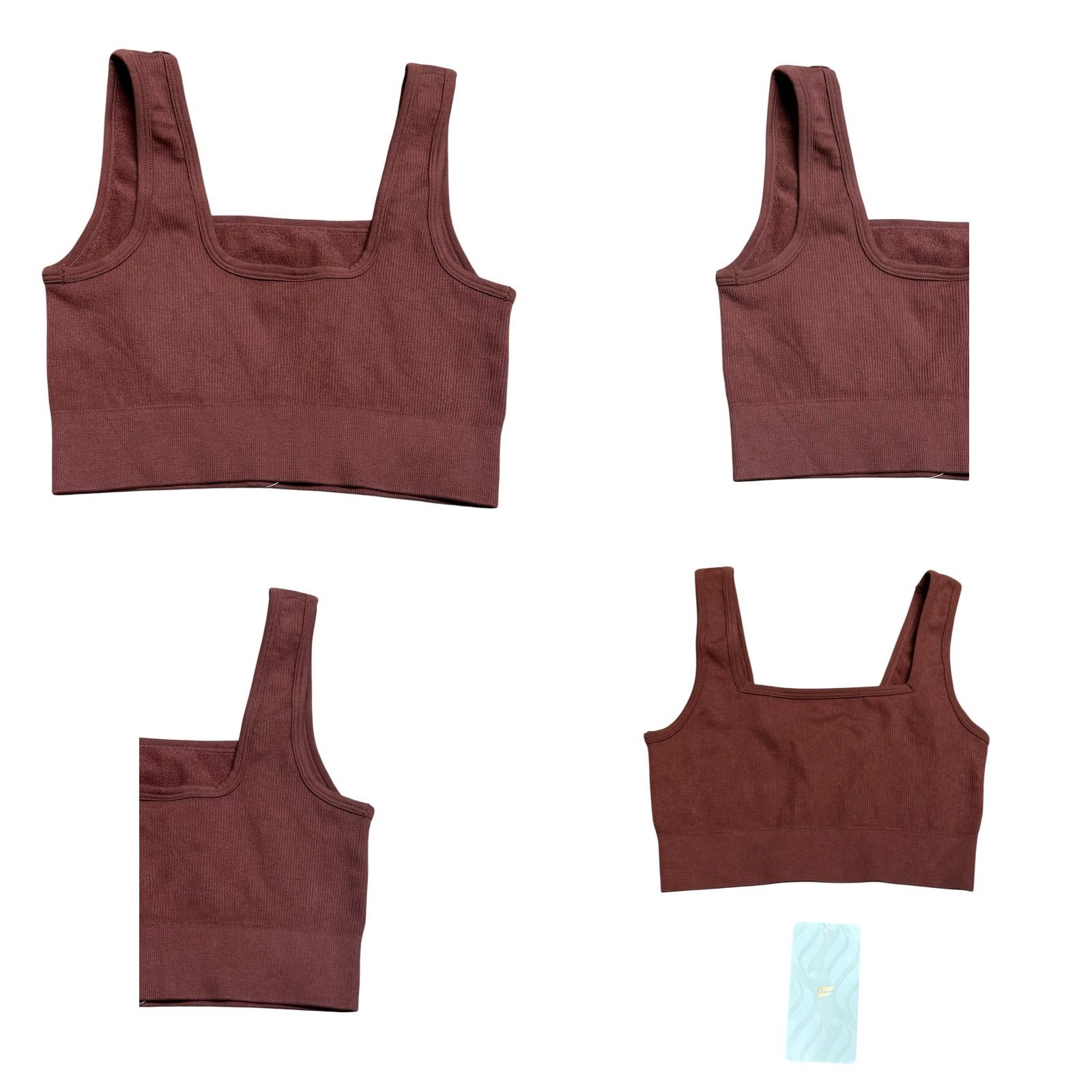 Fabletics Fabletics Bra Brown Women's Size S Low Impact Seamless Strappy Pullover Wireless Athletic Sports Bra Size ONE SIZE - 8 Thumbnail