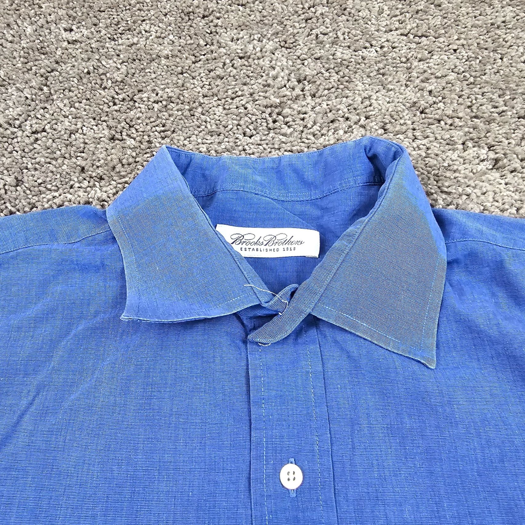 Brooks Brothers VINTAGE Brooks Brothers Button-Up Shirt Mens XL Blue Long Sleeve 100% Cotton Solid Pocket Size US XL / EU 56 / 4 - 5 Thumbnail