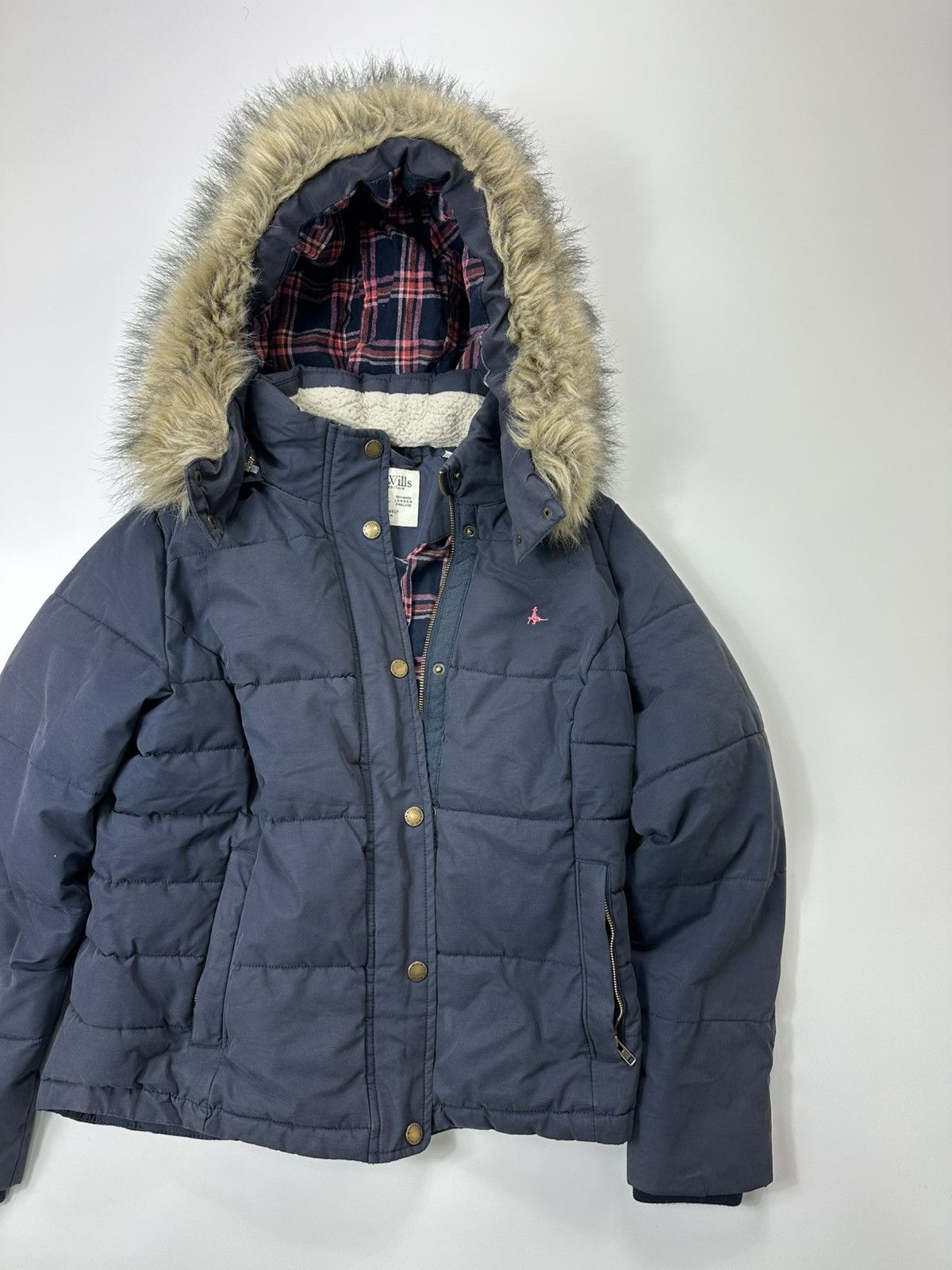 Jack Wills Jack Wills Faux Fur Jacket Logo Blue Y2K Style Size M / US 6-8 / IT 42-44 - 4 Thumbnail