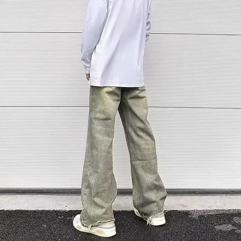 Japanese Brand Streetwear Yellow Style Distressed Straight Jeans y2k Size US 30 / EU 46 - 4 Thumbnail