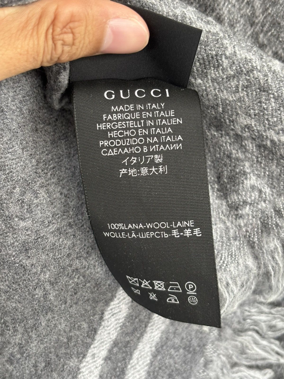 Gucci GG Monogram Wool Scarf Size ONE SIZE - 8 Thumbnail