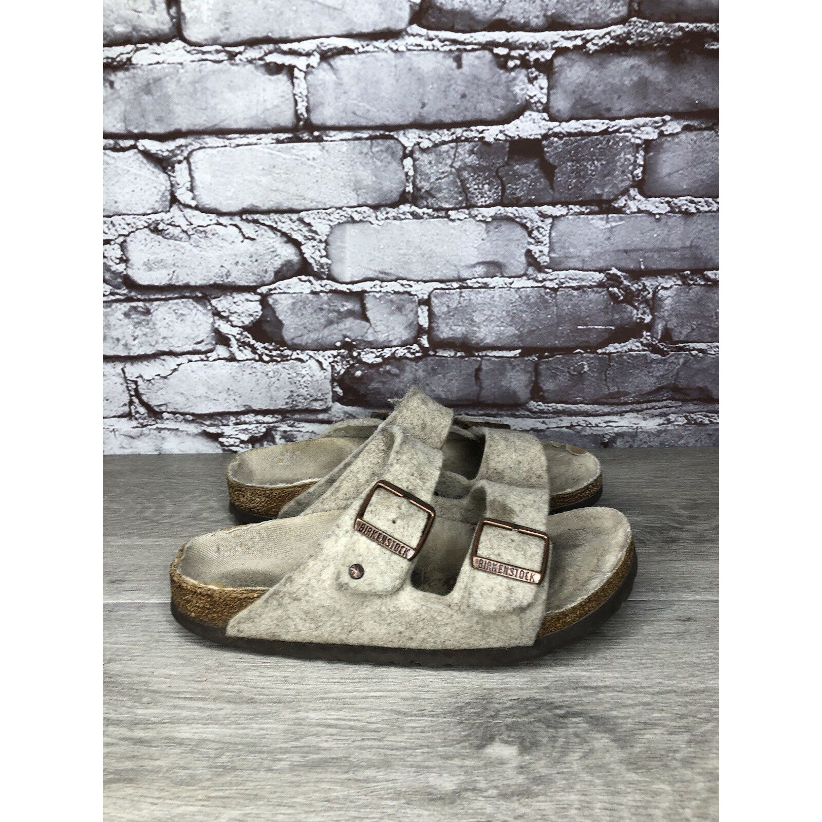 Birkenstock Birkenstock Wool Felt Beige Arizona Comfort Slides Sandals W Size US 7.5 / IT 37.5 - 15 Thumbnail