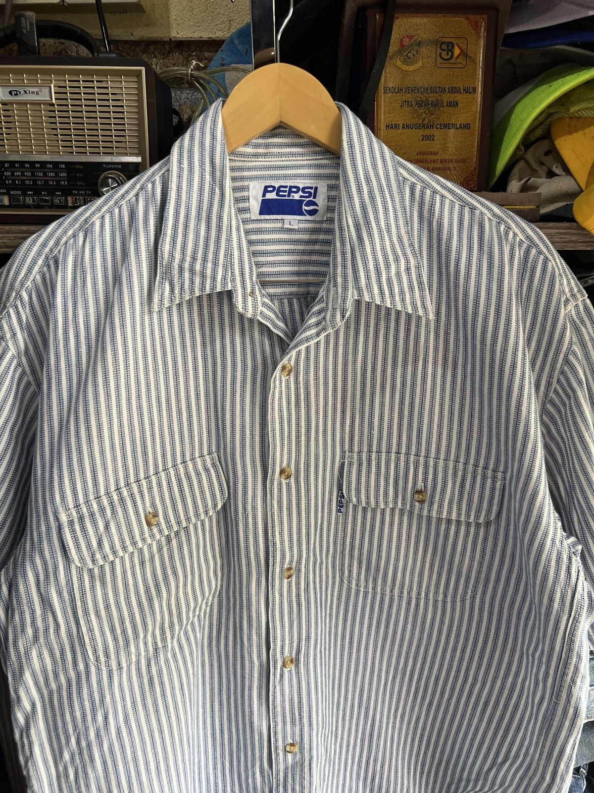 Pepsi 🔥Pepsi Double Pockets Button Up Shirt Size US L / EU 52-54 / 3 - 4 Thumbnail