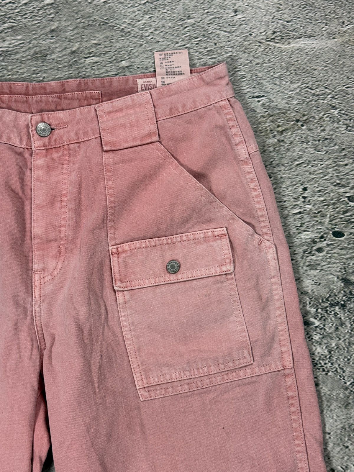 Evisu Evisu jorts pink Y2K shorts denim white seagulls cargo Size US 34 / EU 50 - 8 Thumbnail