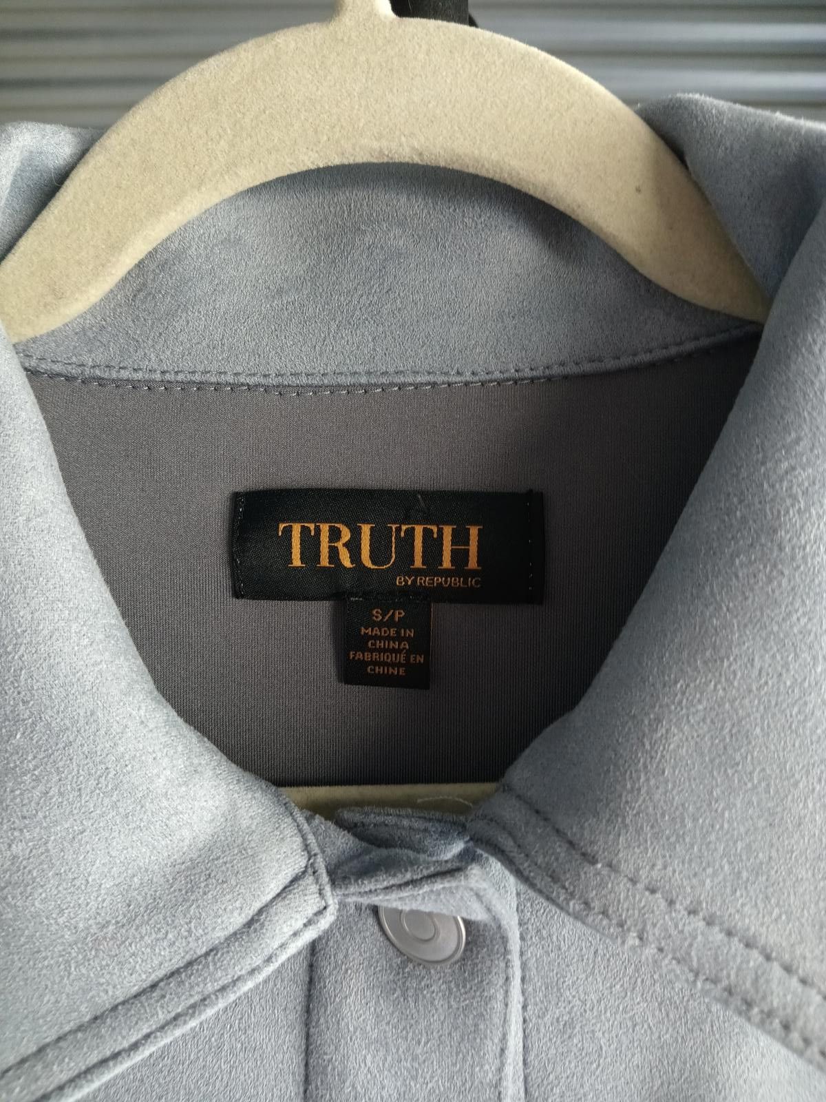 Designer TRUTH Faux Leather Jacket - Stylish Grey Outerwear Size S / US 4 / IT 40 - 3 Thumbnail