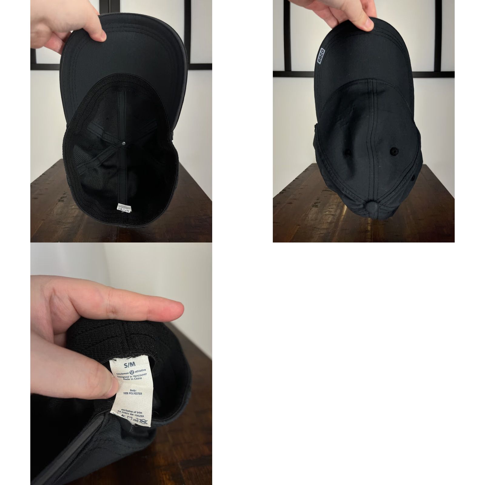 Lululemon Lululemon Hat Cap Fitted M Black 100% Polyester Run Outdoors Logo Lightweight Quick Dry Womens) Size ONE SIZE - 9 Thumbnail