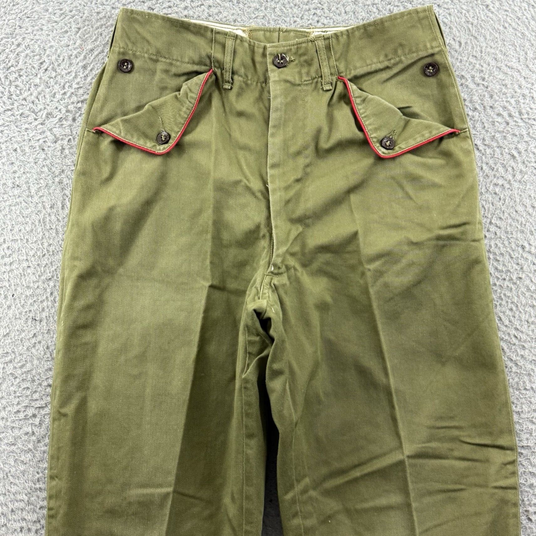 Vintage VINTAGE Boy Scouts Of America Pants Mens 26x28 Green Pleated Slacks 70s Outdoor Chino Straight 80s USA Mens Size US 26 / EU 42 - 3 Thumbnail
