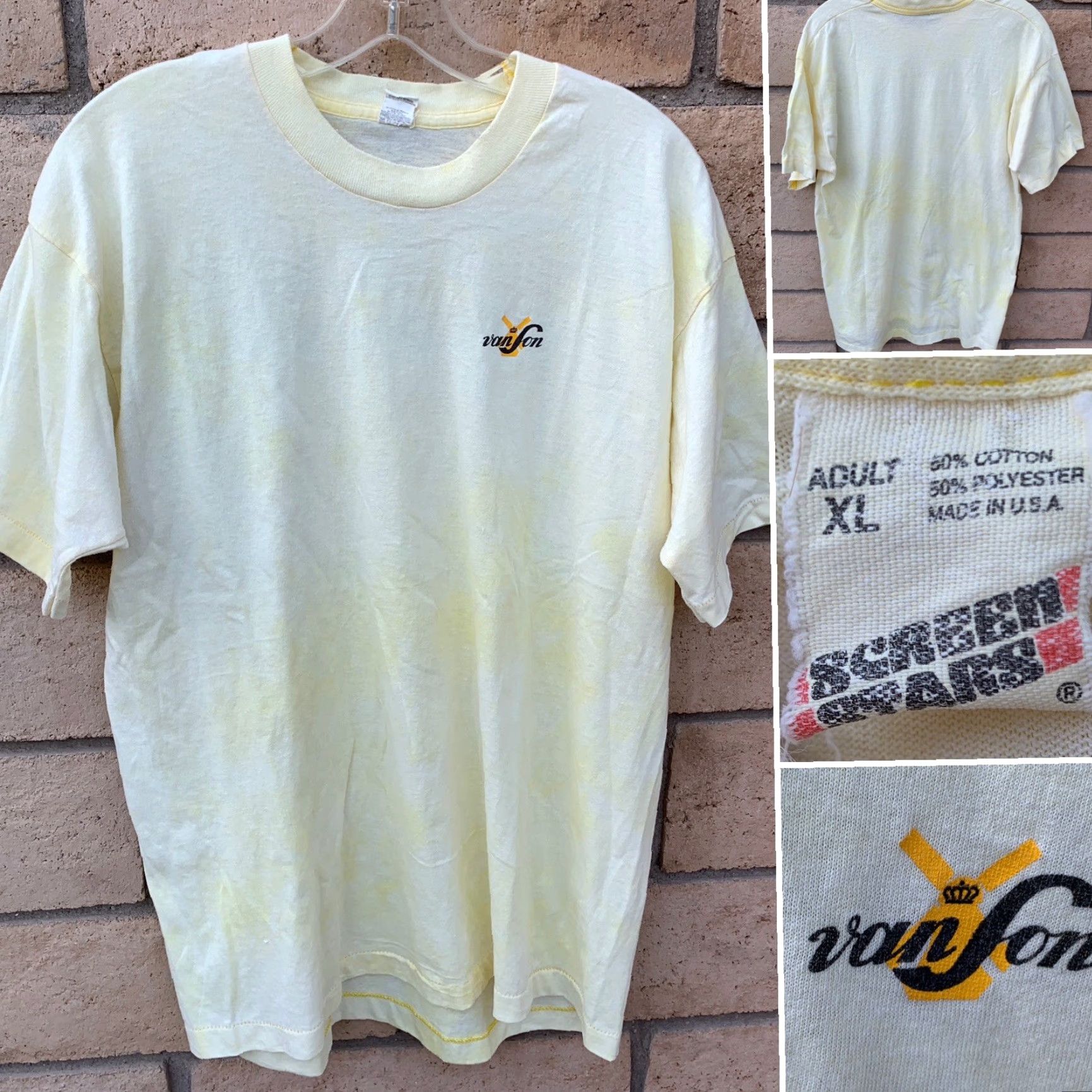 Vintage VINTAGE Screen Stars T Shirt Graphic Tee Short Sleeve XL Unisex Yellow 1980s Windmill Graphic Shirt Size US XL / EU 56 / 4 - 2 Thumbnail