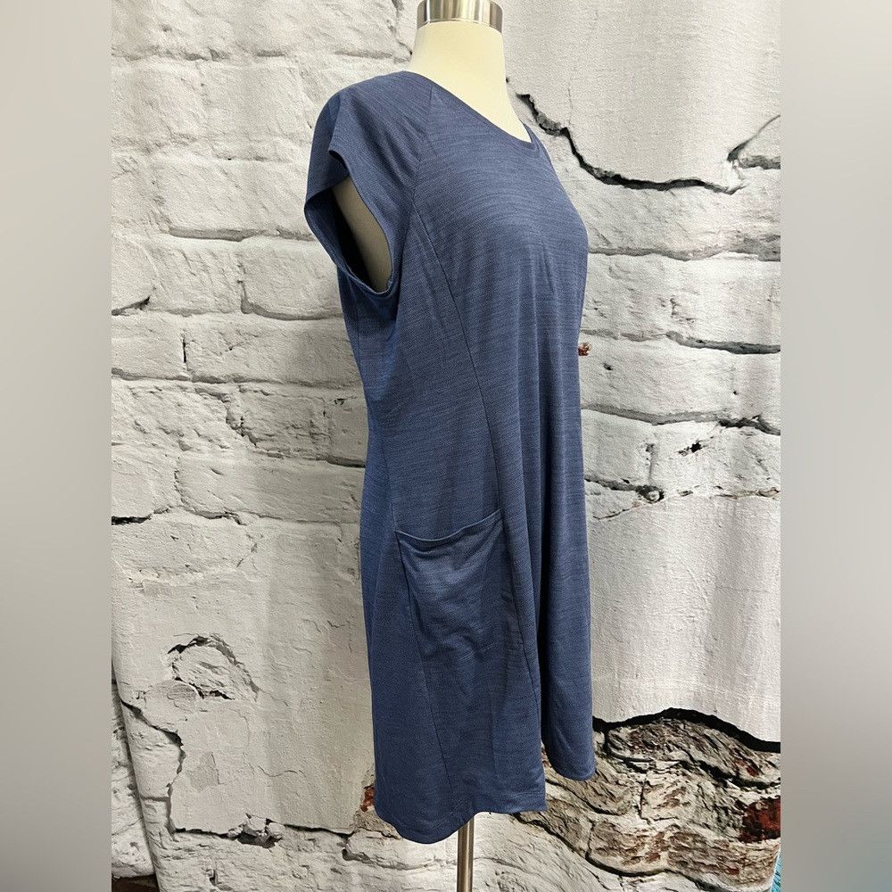 Toad&Co Toad&Co Navy Blue Casual Shift Dress Pockets Comfort Hiking Size L / US 10 / IT 46 - 2 Thumbnail