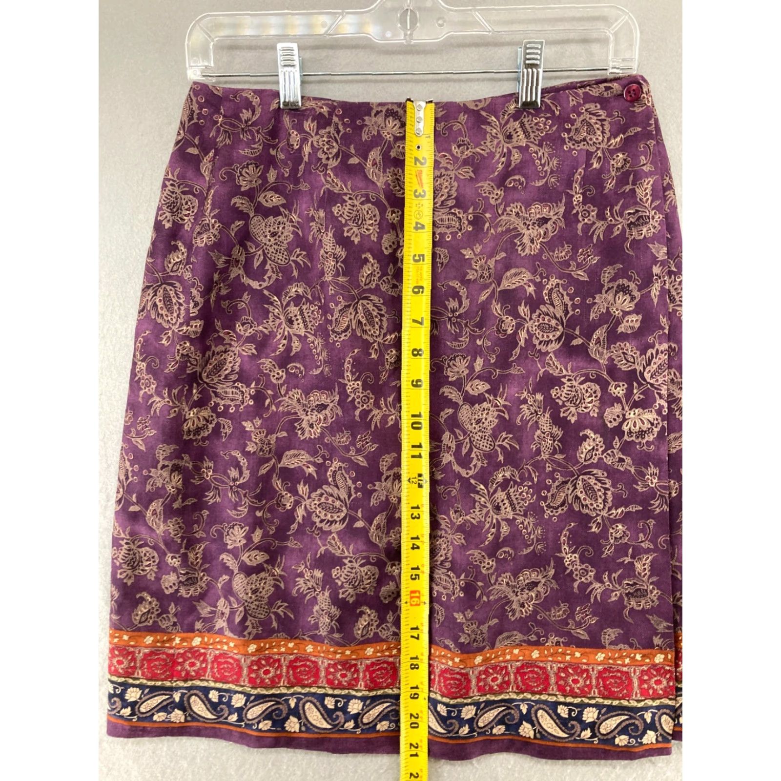 Talbots Talbots Skirt 8 Purple Floral Silk A-Line Womens Bohemian Casual Size 30" / US 8 / IT 44 - 4 Thumbnail