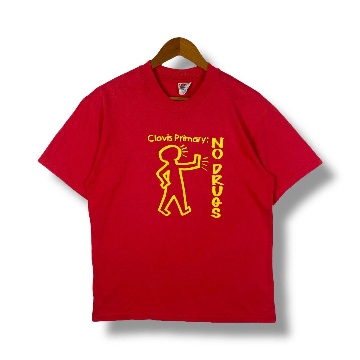 Keith Haring × Vintage Vintage 90's NO DRUGS Clovis Primary Keith Haring Art Tee Size US M / EU 48-50 / 2 - 1 Thumbnail