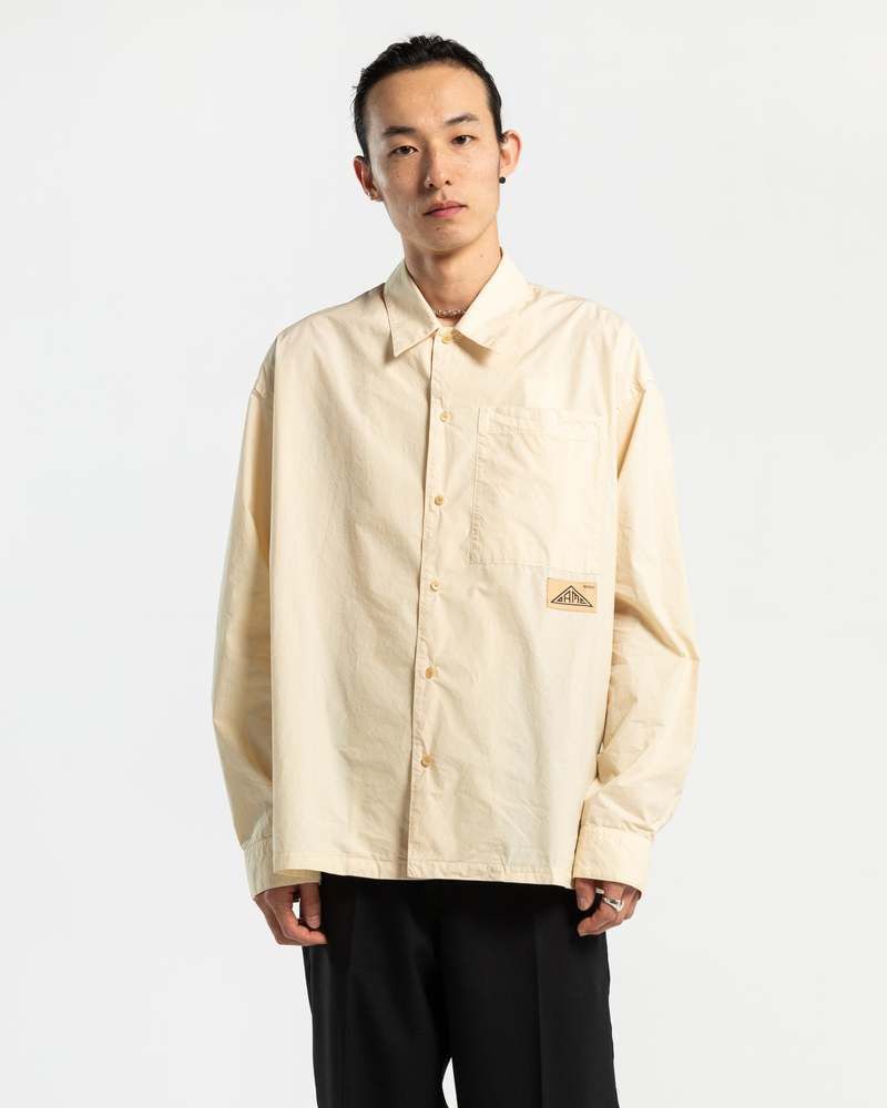 OAMC o1y0225 Solid Color Zip Shirt in Beige Size US L / EU 52-54 / 3 - 1 Thumbnail