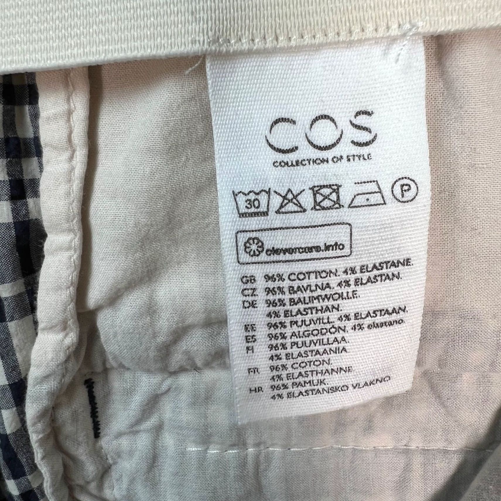 Cos COS Plaid Bermuda Shorts Blue & White 42 EUR Womens Cotton Blend Pleated High-Waist Shorts Adult Womens Size 28" / US 6 / IT 42 - 4 Thumbnail