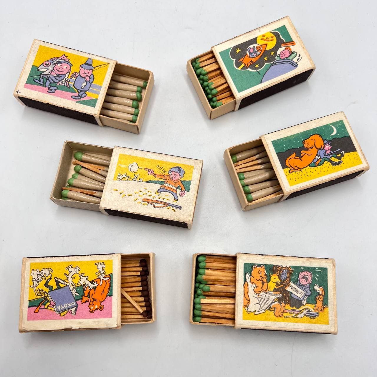 Vintage Vintage Matchbox Matches Hunting Cartoons Soviet Souvenir Size ONE SIZE - 8 Thumbnail