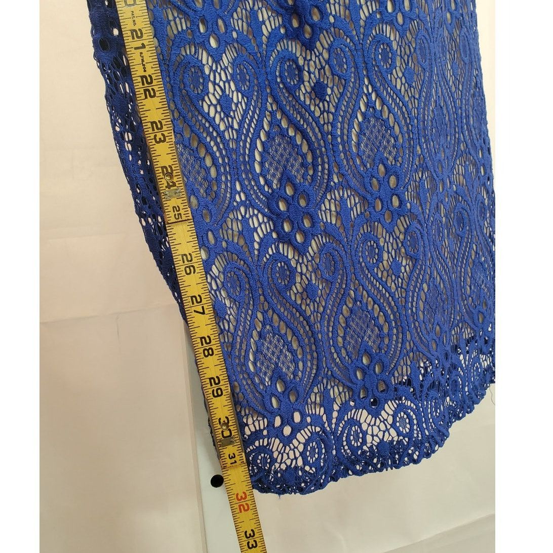 Other TRAC USA Blue Lace Sleeveless Nude Lined Dress Medium Size M / US 6-8 / IT 42-44 - 7 Thumbnail