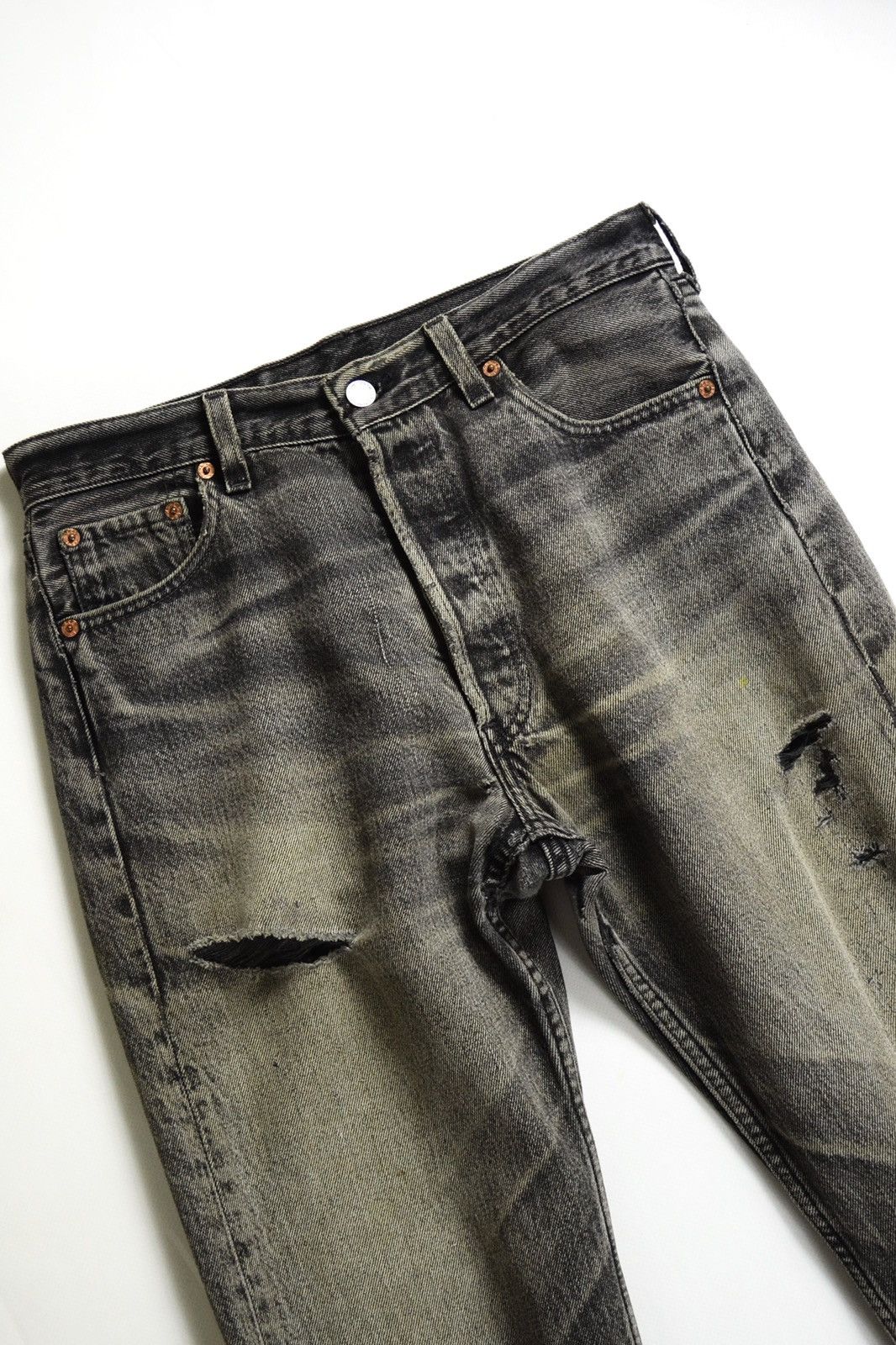 Levi's 90s Vintage Levis USA 501 Distressed Faded Denim Jeans Size US 30 / EU 46 - 3 Thumbnail