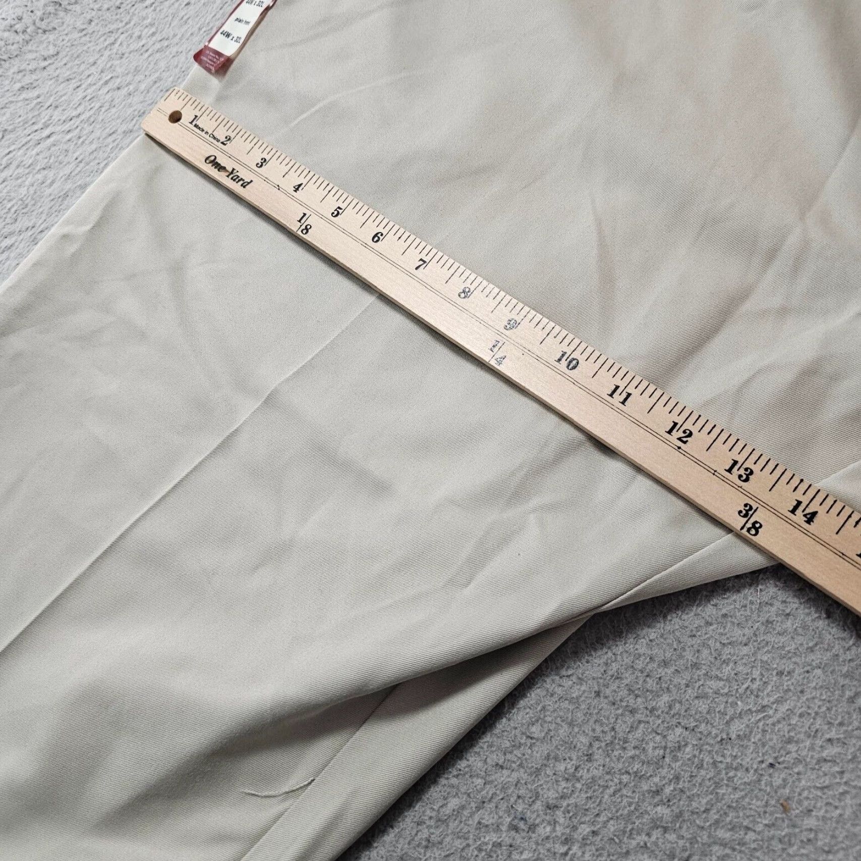 Haggar Haggar Dress Pants Mens 44x30 Classic Fit Flat Front Comfort Cotton Beige Polyester Size US 44 / EU 60 - 5 Thumbnail