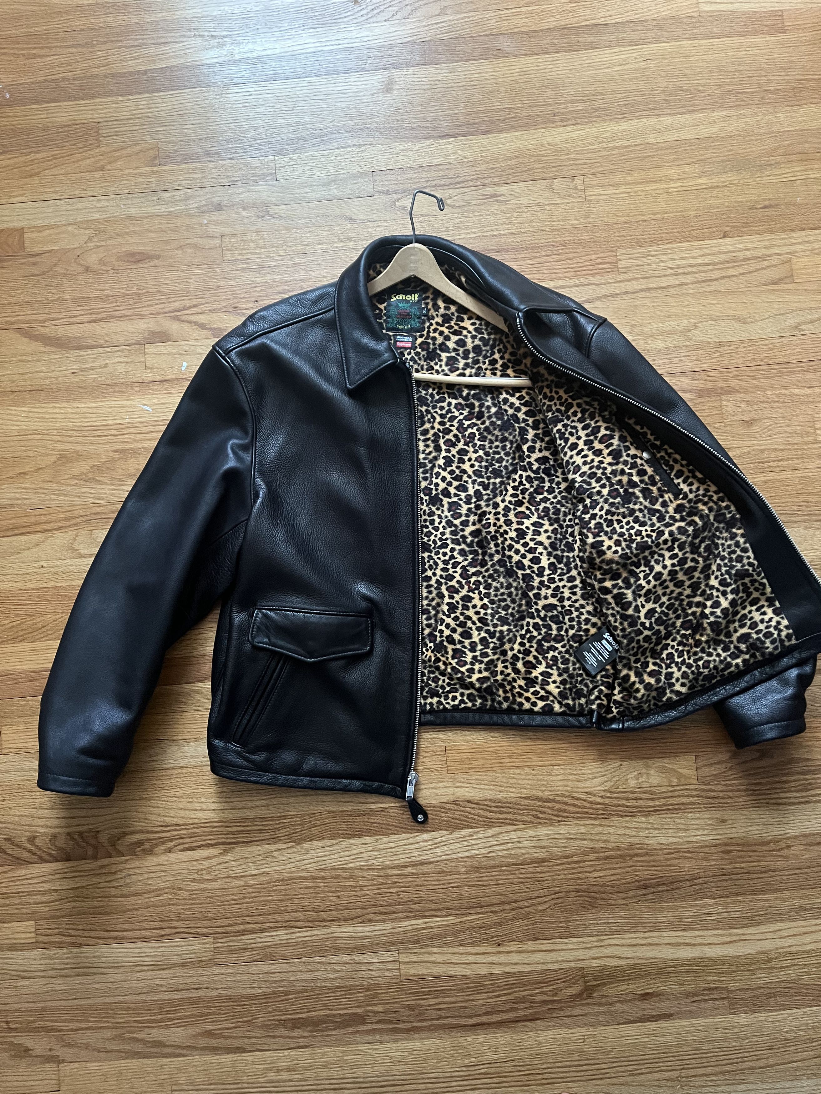 Schott × Supreme Supreme®/Schott® Leather Racer Jacket Size US XL / EU 56 / 4 - 4 Thumbnail