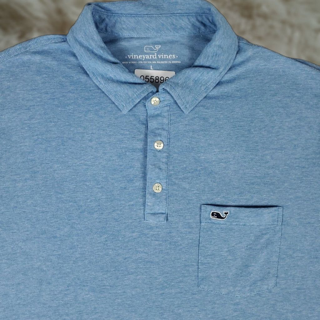 Vineyard Vines VINEYARD VINES Polo Shirt Men Large Blue Whale Casual Short Sleeve Cotton Classic Preppy Size US L / EU 52-54 / 3 - 1 Thumbnail