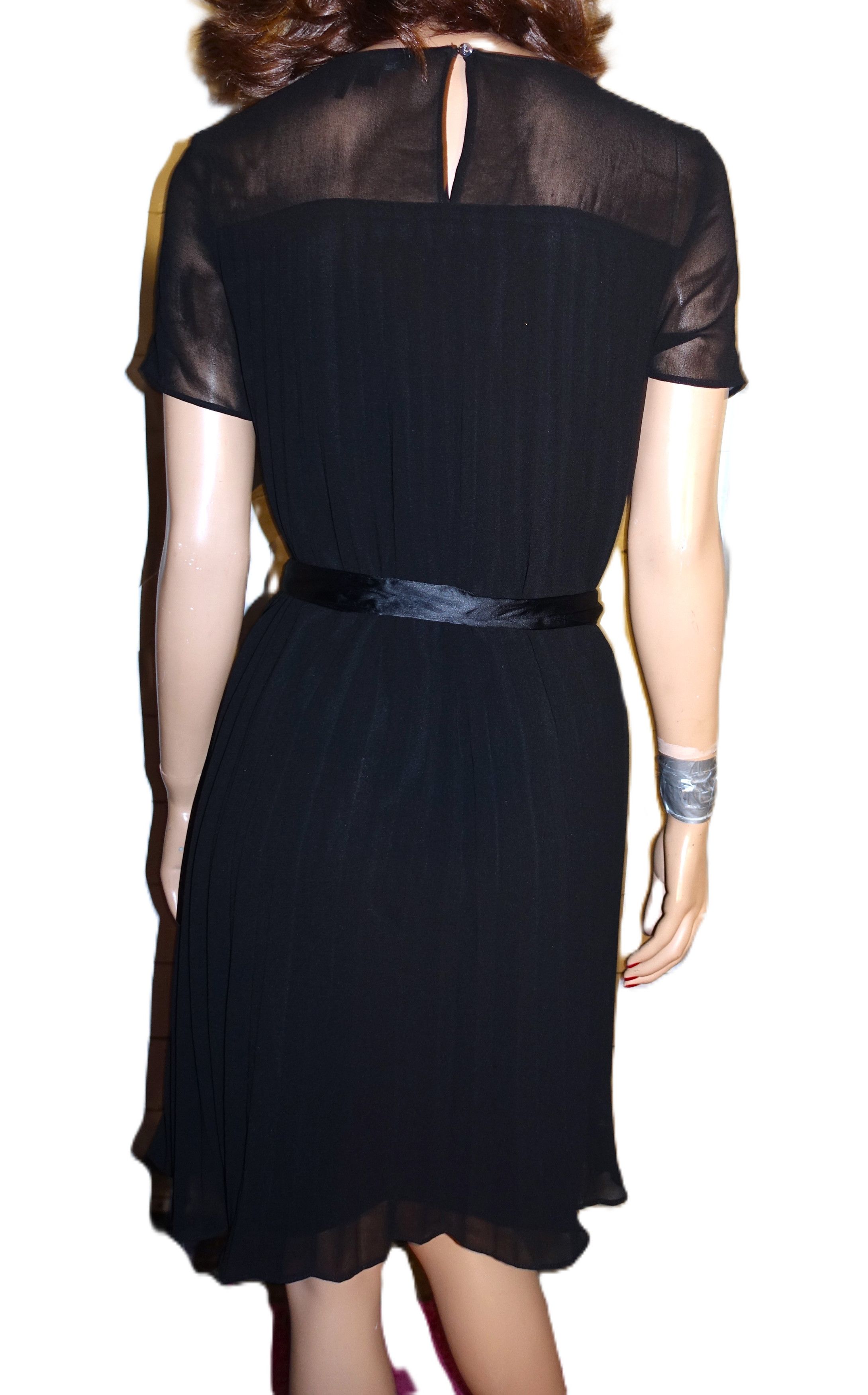 DKNY DKNY Black Sheer Pleated Dress XS NWOT Size XS / US 0-2 / IT 36-38 - 5 Thumbnail
