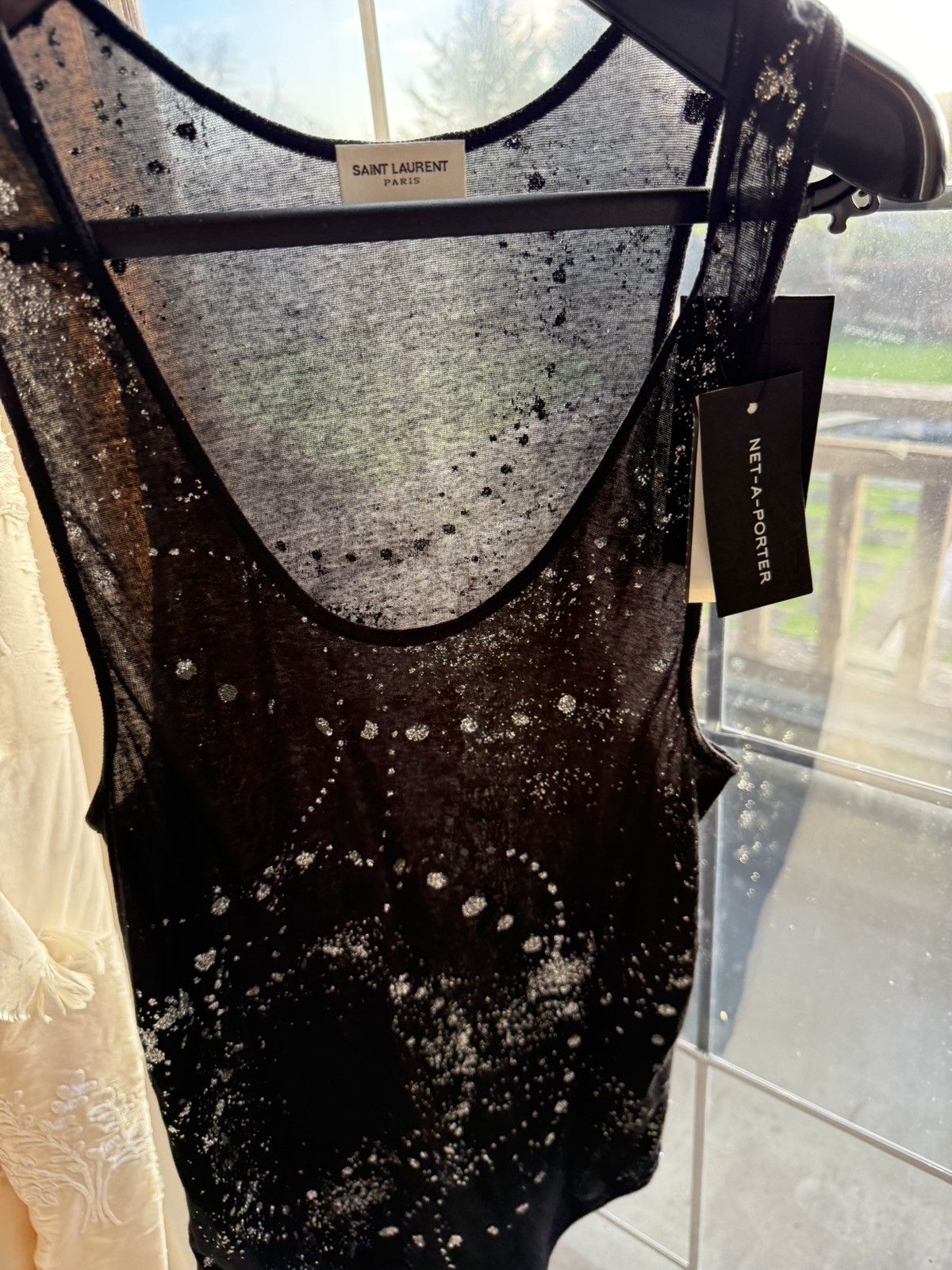 Saint Laurent Paris SS20 Saint Laurent black silver glitter vest tank top L BNWT Size US L / EU 52-54 / 3 - 13 Thumbnail