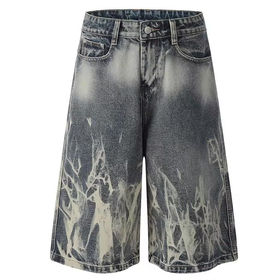 Designer × Vintage Washed Streetwear Tie Dye Loose Wide Leg Shorts Size US 30 / EU 46 - 1 Thumbnail