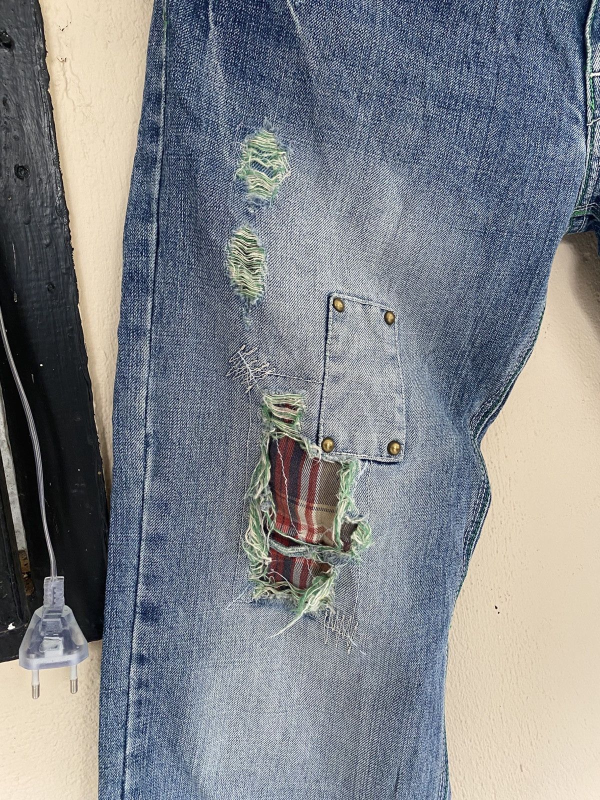 Japanese Brand Kissmark Patchwork Union Jack Denim Size US 34 / EU 50 - 4 Thumbnail