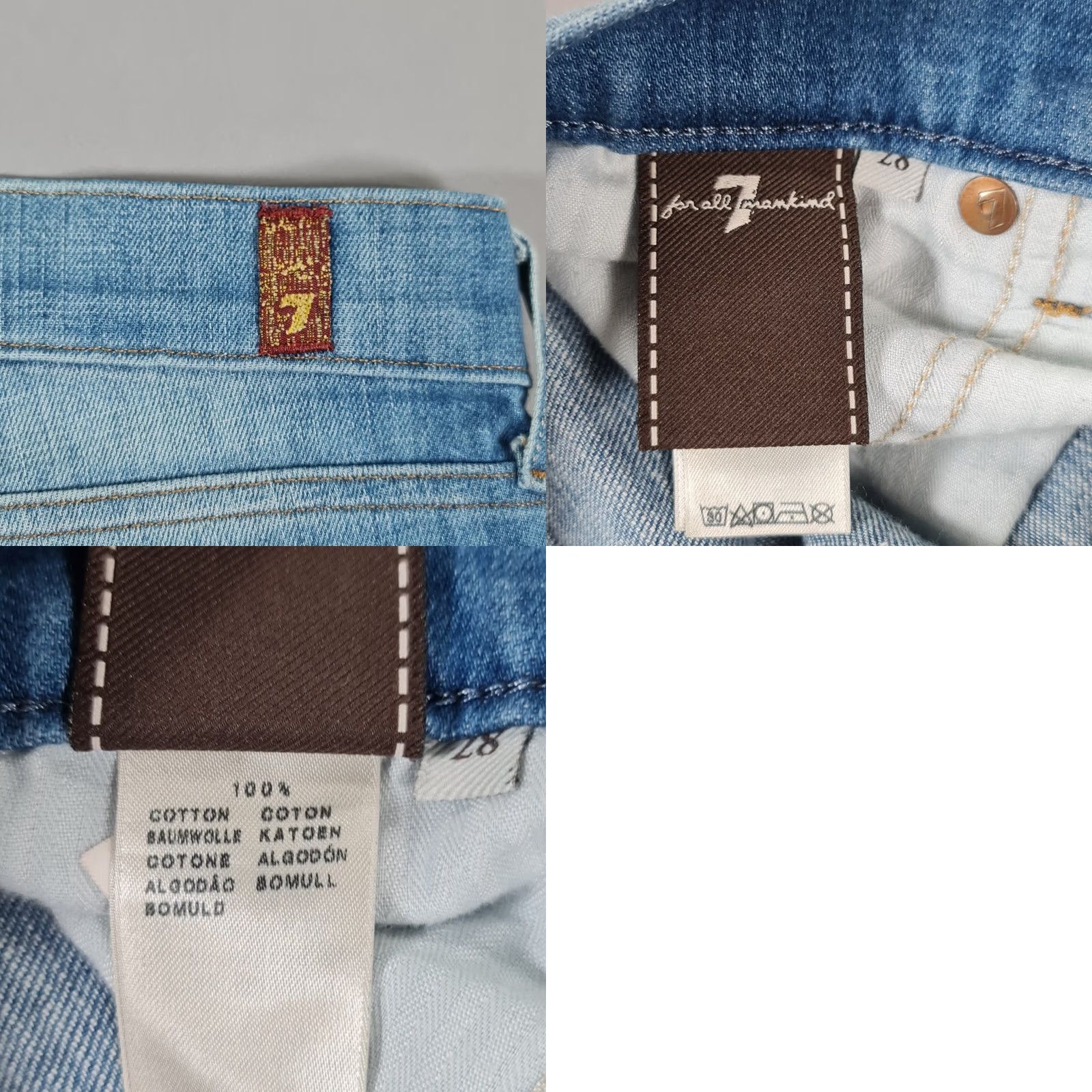7 For All Mankind 7 For All Mankind Josie Jeans Women's W28 L27 Blue Distressed Stretch Denim 5-Pocket Ankle Size 28" / US 6 / IT 42 - 10 Thumbnail