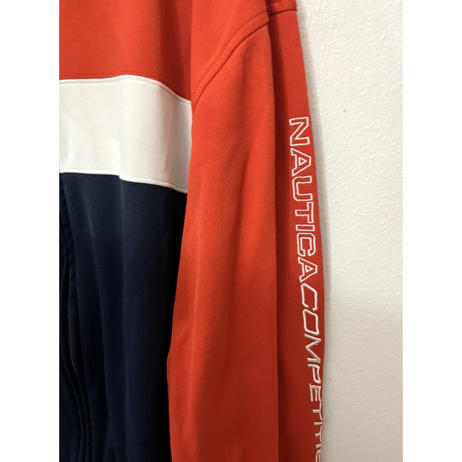 Nautica Nautica Competition Full Zip Track Jacket Mens XL Color Block Embroidered Spell Out Logo Blue White Orange casual outdoor style 2010-2019 Size US XL / EU 56 / 4 - 2 Thumbnail