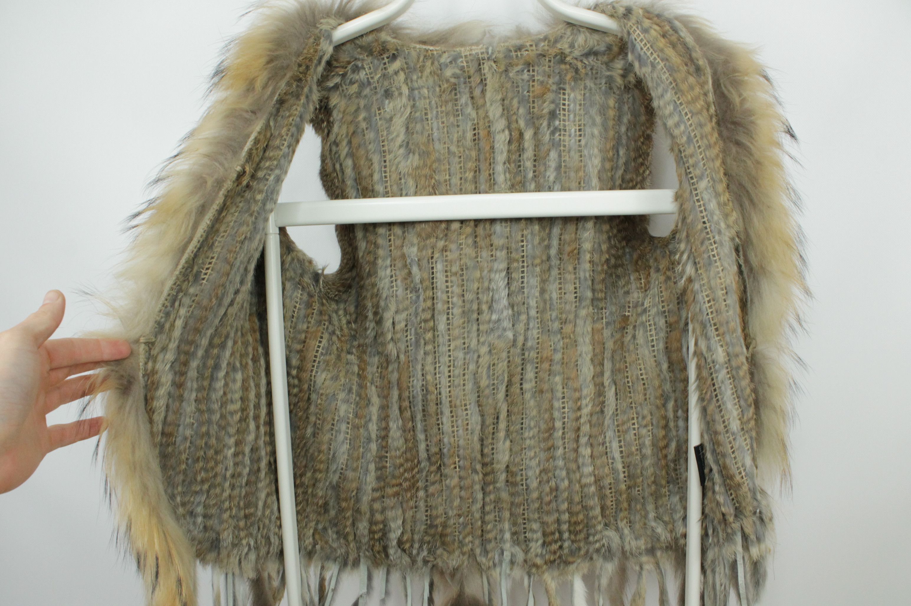 Other Natural Dark Fur Rabbit Vest Size M / US 6-8 / IT 42-44 - 10 Thumbnail