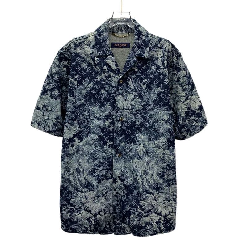 Louis Vuitton Louis Vuitton Blue floral logo full print cotton lapel sin Size US M / EU 48-50 / 2 - 1 Thumbnail