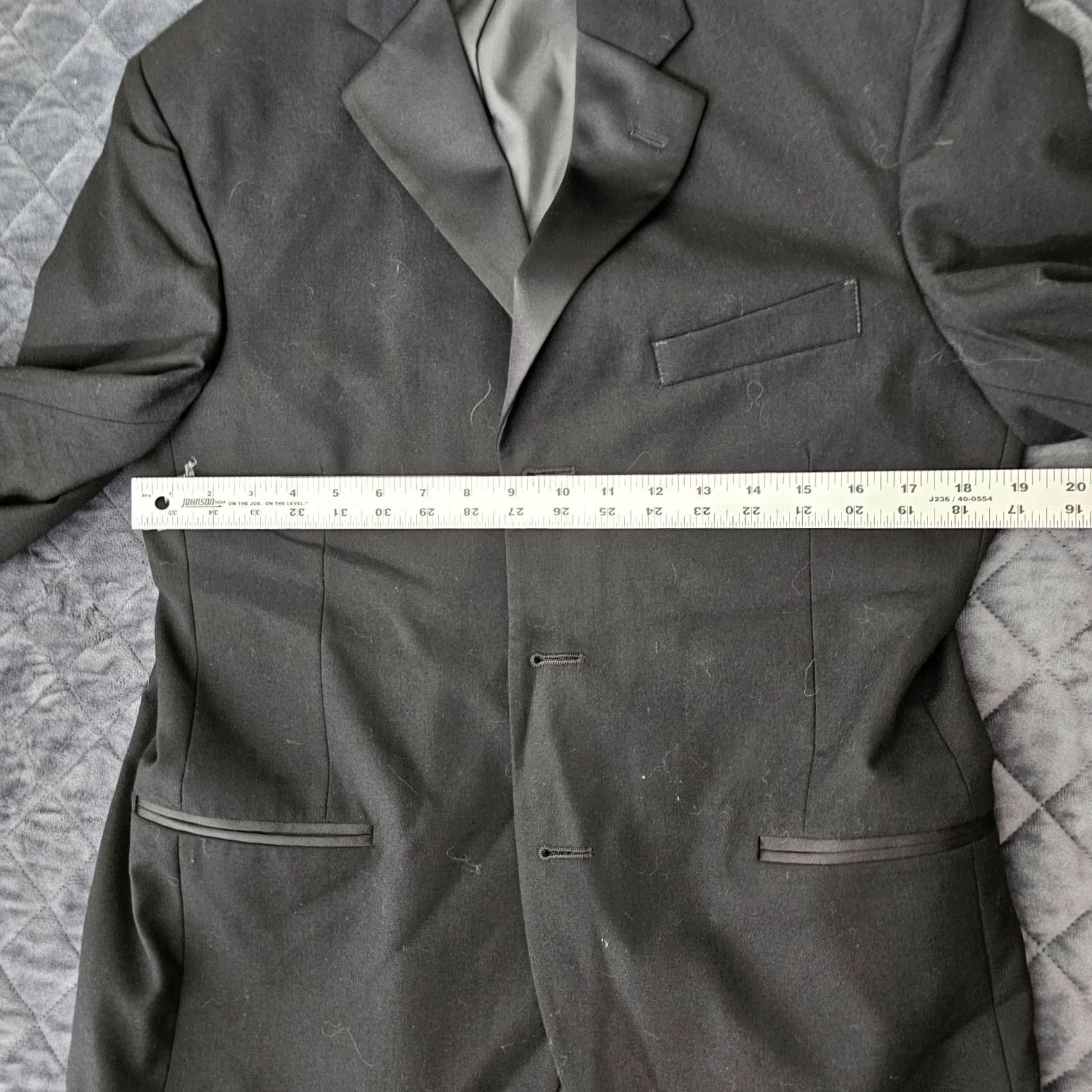 Chaps Chaps Blazer Wool Black Satin Facing Lapel Tuxedo Jacket 38 Short Men Three-Button Notch Lapel Short Ventless Regular Brand Chaps Size US 38 / EU 54 - 7 Thumbnail