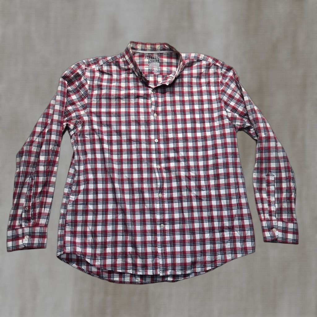 Old Navy Old Navy Shirt Button-Up Plaid Red XL Mens Classic Casual Shirt Size US XL / EU 56 / 4 - 1 Thumbnail