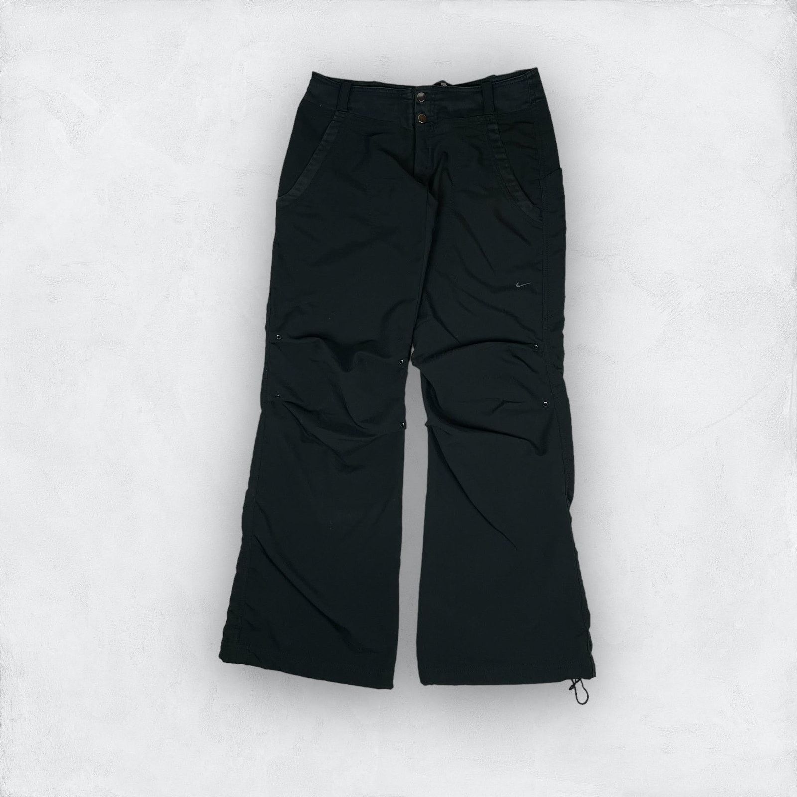 Nike × Vintage Nike Dri Fit Womens Black Lined Flared Wide Leg Sweatpants 8 Size 30" / US 8 / IT 44 - 1 Thumbnail