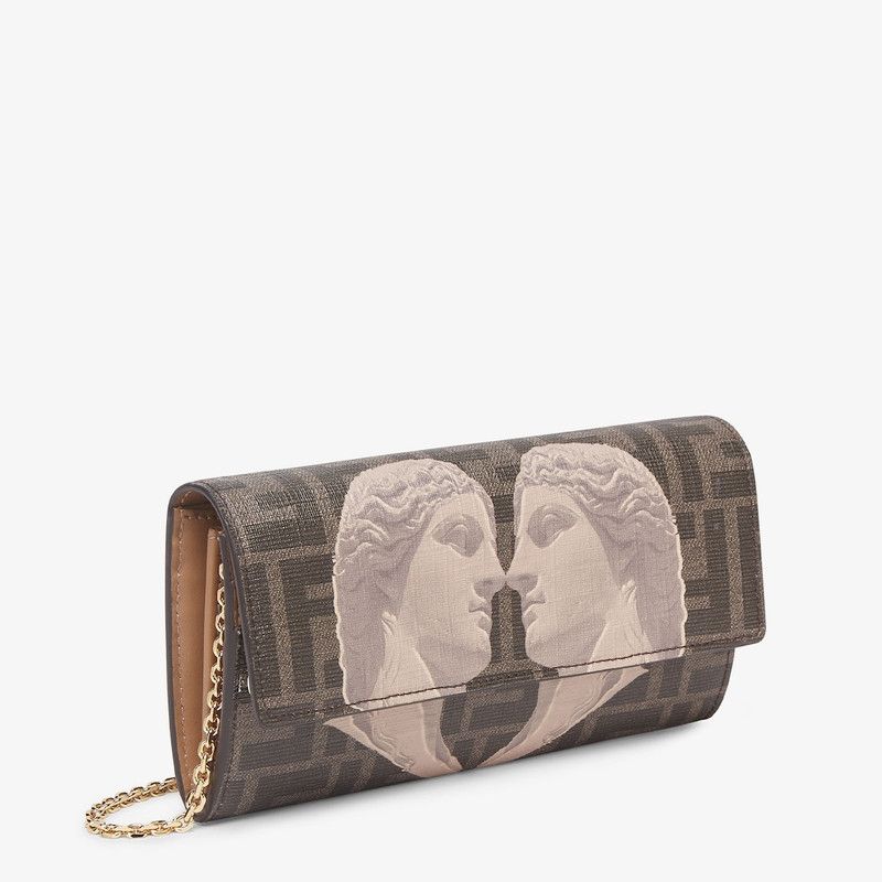 Fendi o1s1wg111225 Size:OS/Continental With Chain in Brown Size ONE SIZE - 2 Thumbnail