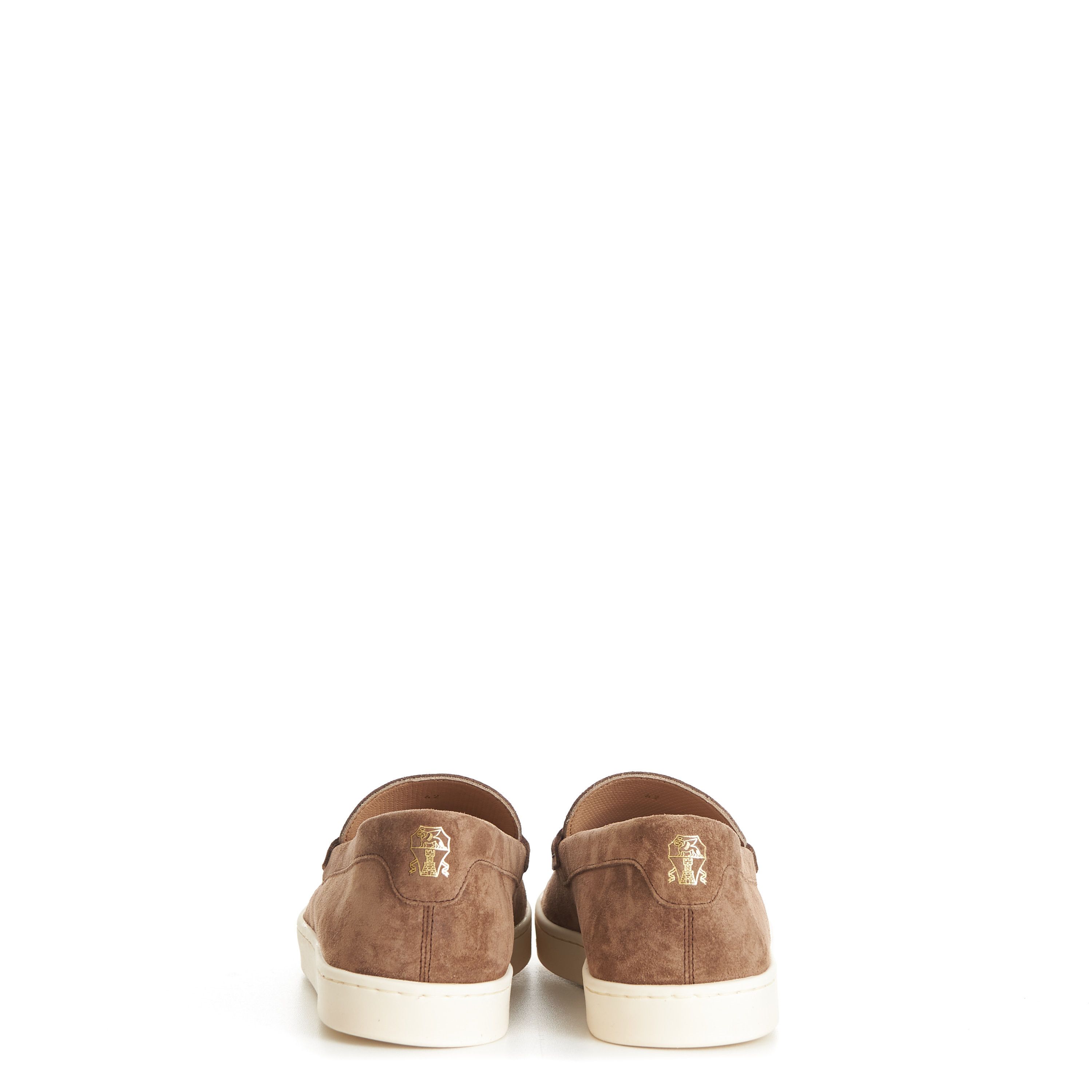 Brunello Cucinelli Chestnut Brown Suede Loafer Sneakers - Natural Rubber Sole Size US 7 / EU 40 - 7 Thumbnail