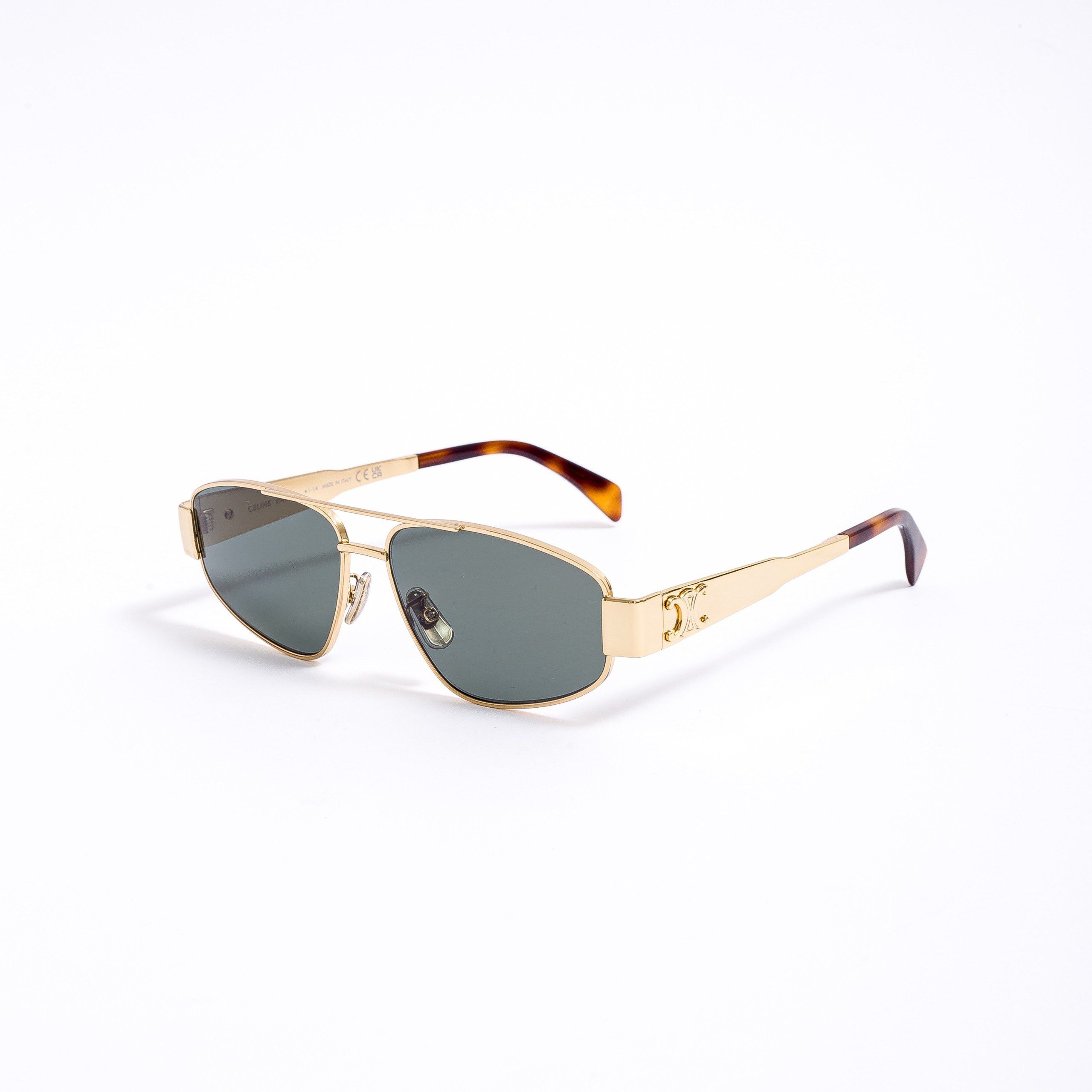 CELINE Triomphe Metal 03 Sunglasses In Metal GOLD