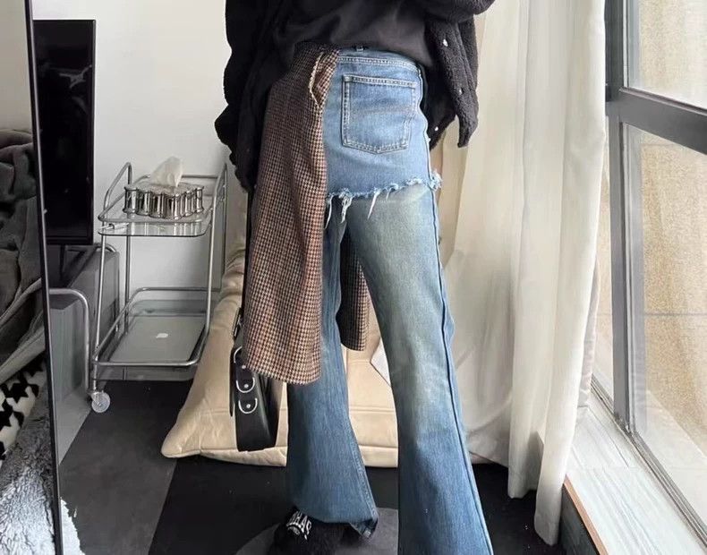 Balenciaga Balenciaga Patchwork denim pant skirt Size 35" - 9 Thumbnail