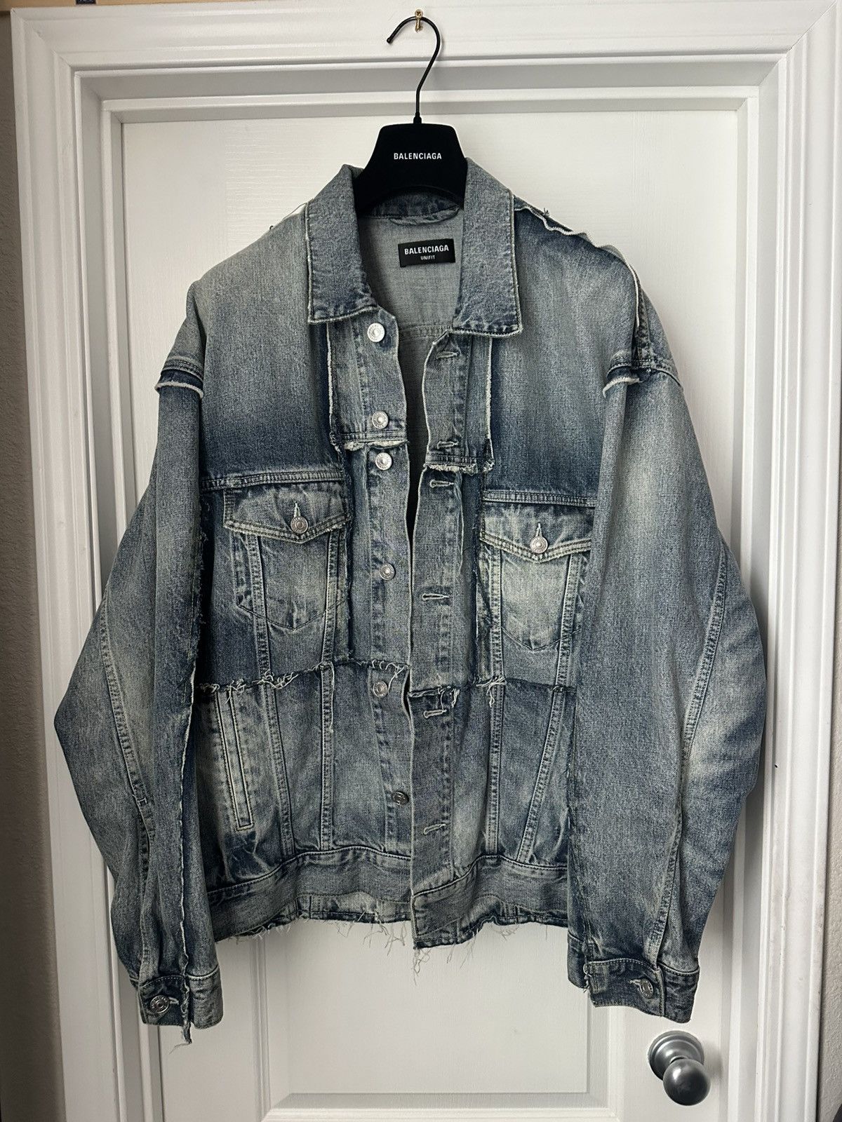Balenciaga BALENCIAGA SS 2022 RECONSTRUCTED LAYERED DENIM JACKET Size US L / EU 52-54 / 3 - 1 Thumbnail