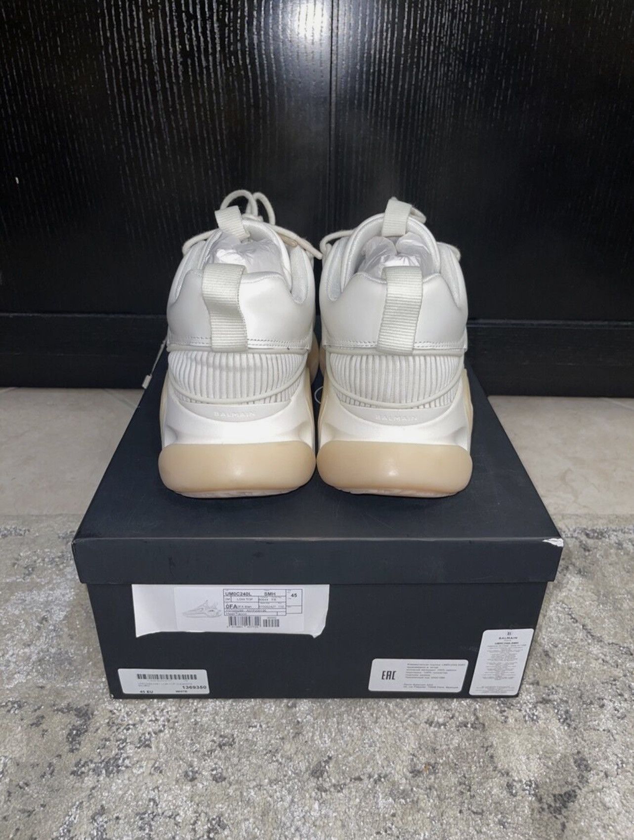 Balmain BALMAIN B RUNNER LOW. SIZE 45 / 12 US. WHITE BEIGE ROSE GOLD Size US 12 / EU 45 - 4 Thumbnail