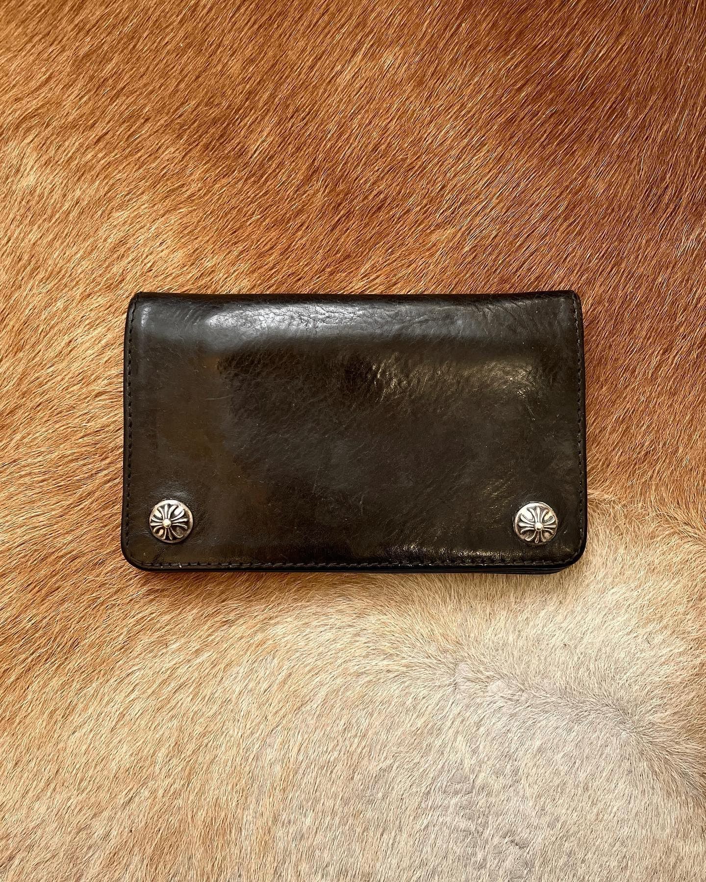 image of 1998 Chrome Hearts 1 Zip Wallet in Black, Men's