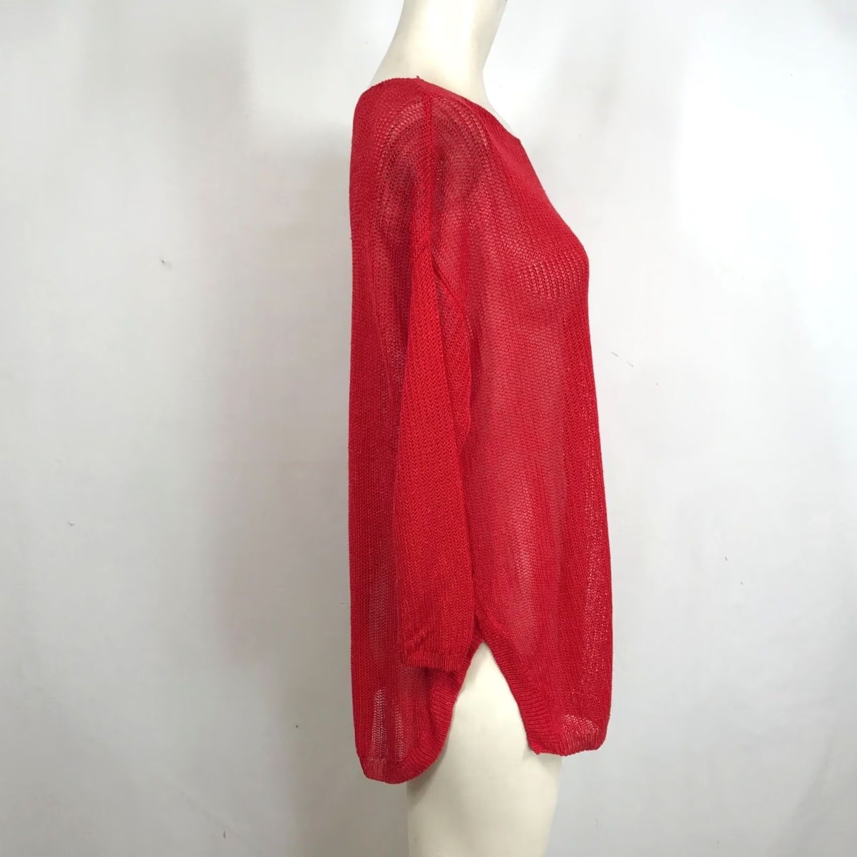 J. Jill J. Jill WOMEN'S S Small RED Long Sleeve Round Neck Pull-Over Knit Sweater Size S / US 4 / IT 40 - 4 Thumbnail