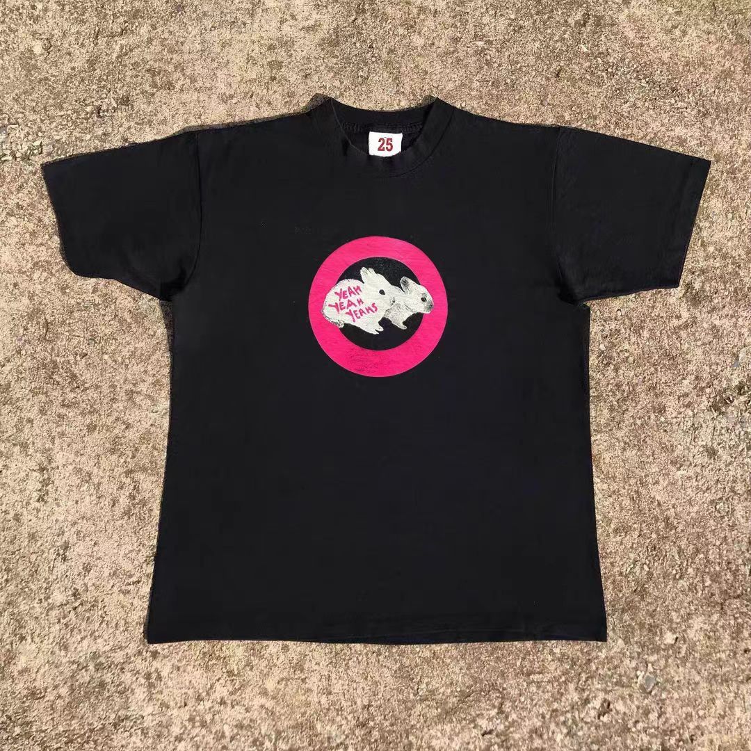 Vintage Black casual retro rabbit print t-shirt Size US M / EU 48-50 / 2 - 1 Thumbnail