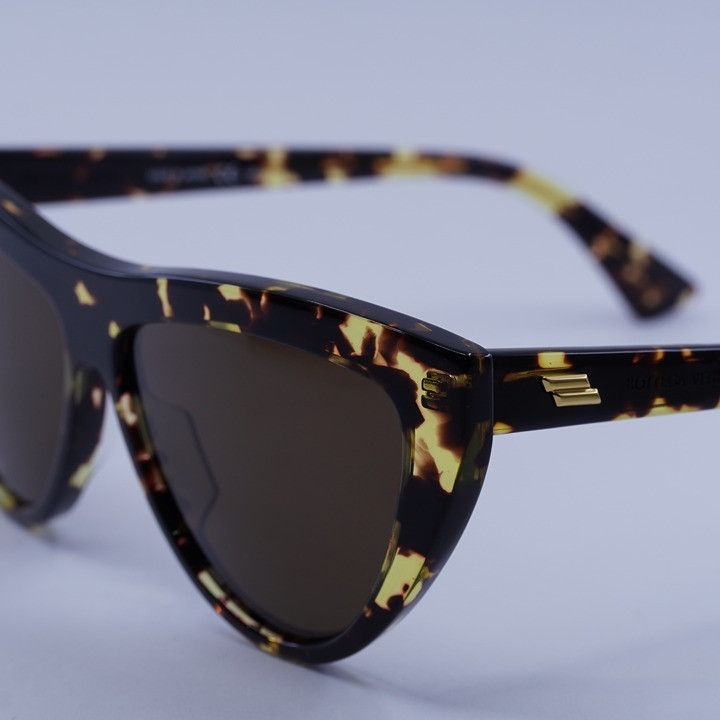 Bottega Veneta Bottega Veneta BV1018S 002 Sunglasses Havana Cat Eye Frame Size ONE SIZE - 3 Thumbnail