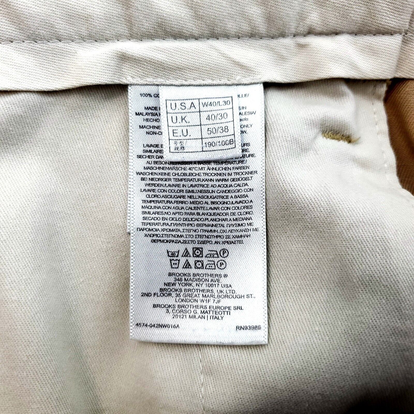 Brooks Brothers Brooks Brothers Advantage Chino Elliot Cotton Pants 41/30 Ta Size US 40 / EU 56 - 4 Thumbnail