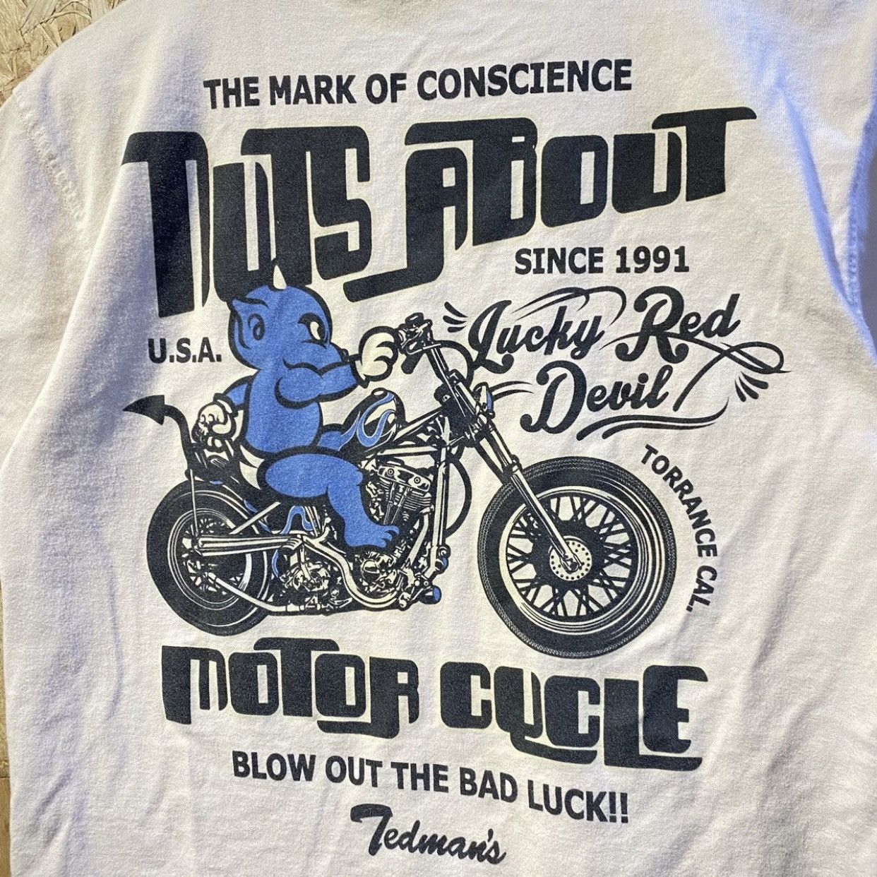 Japanese Brand × Tedman Ted company Nots About Motorcycle lucky red devil y2k tee Size US S / EU 44-46 / 1 - 6 Thumbnail
