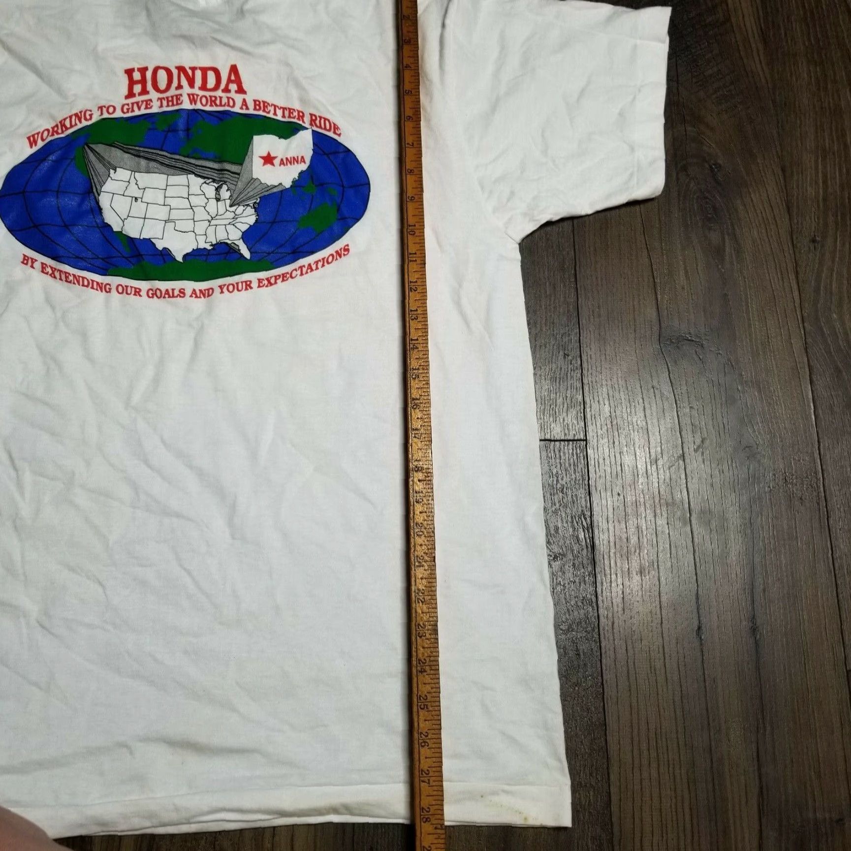 Fruit Of The Loom VINTAGE Honda Graphic Tee White Mens XL Distressed Short Sleeve 80s Biker Style Size US XL / EU 56 / 4 - 6 Thumbnail