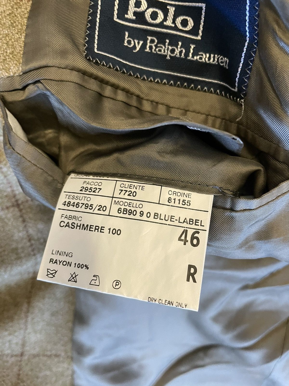Polo Ralph Lauren × Vintage Windowpane Check Cashmere Jacket Size 46R - 11 Thumbnail