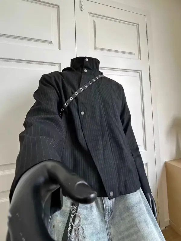 VIBE Vintage Street Punk Stripe Loose Casual Hooded Jacket Coat Size US L / EU 52-54 / 3 - 5 Thumbnail